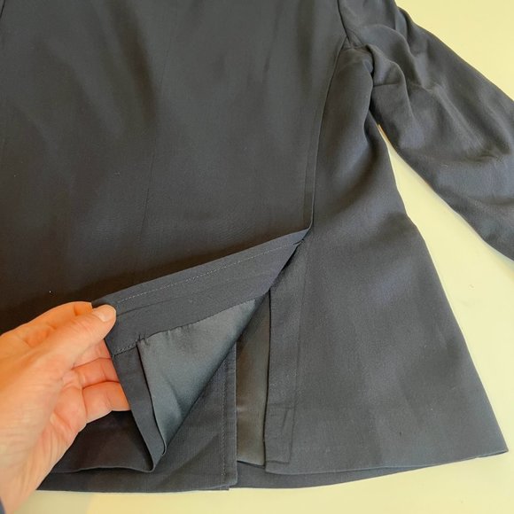 Theory 'Bastian Malaya' Navy Double Breasted Blazer draped - 6 - Picture 9 of 11